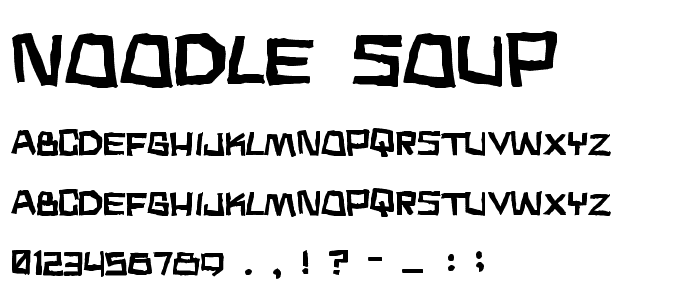 Noodle soup font