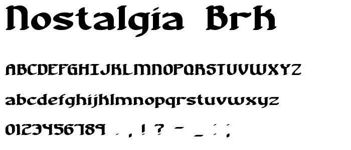 Nostalgia BRK font