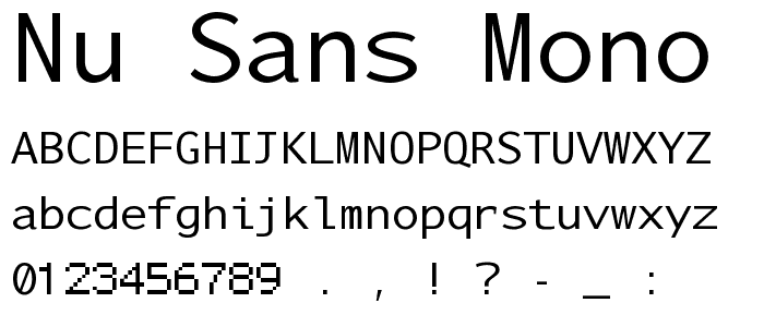 Nu Sans Mono Demo font