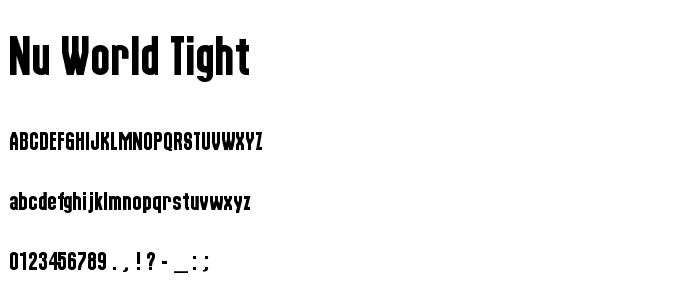 Nu World Tight font