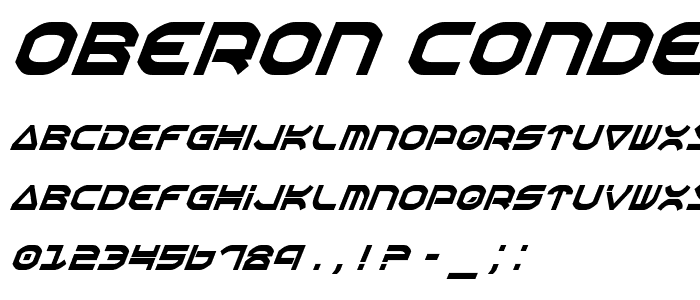 Oberon Condensed Italic font