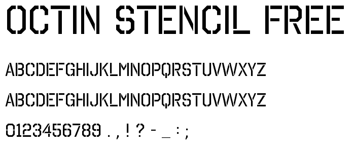 Octin Stencil Free font