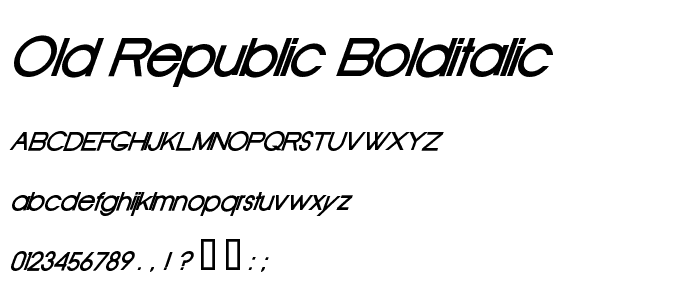 Old Republic BoldItalic font