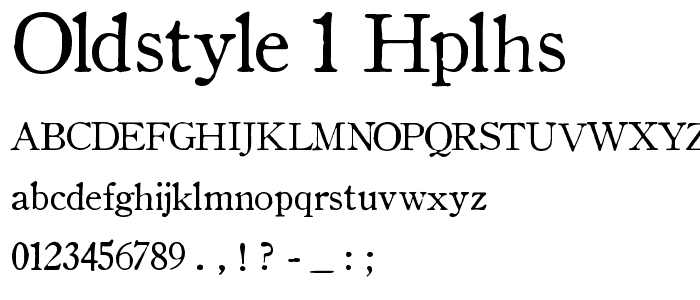 OldStyle 1 HPLHS font