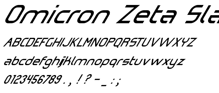 Omicron Zeta Slant font