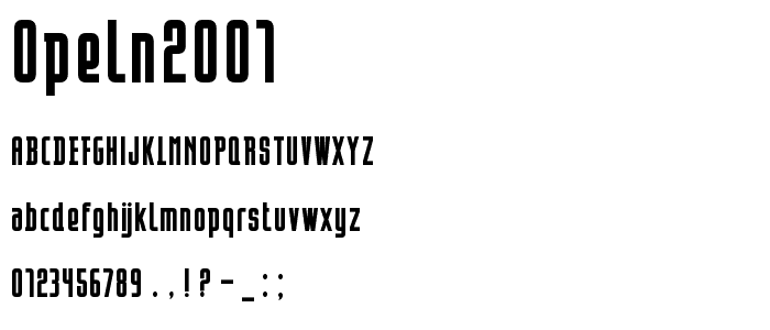 Opeln2001 font