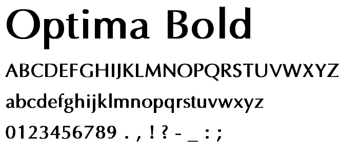 Optima Bold font