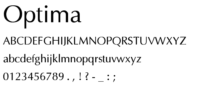 Optima font