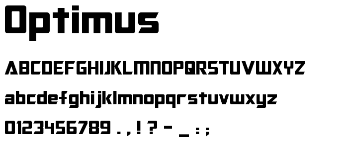 Optimus font