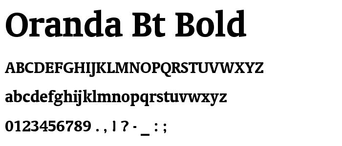 Oranda BT Bold font