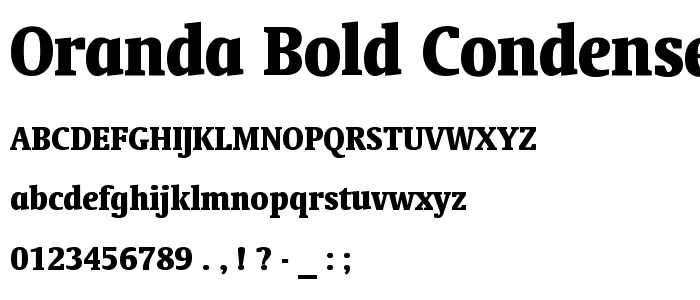 Oranda Bold Condensed BT font