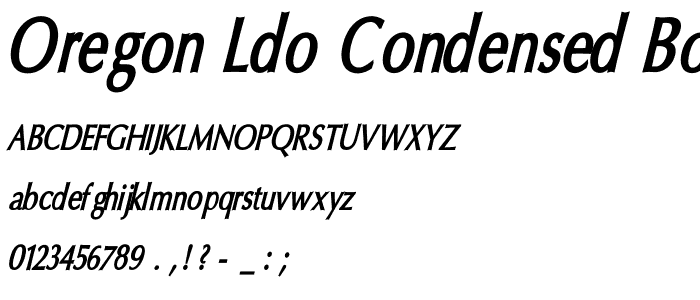 Oregon LDO Condensed Bold Oblique font