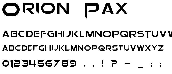 Orion Pax font