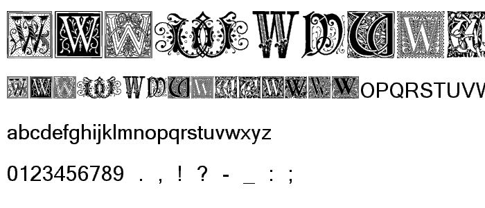 Ornamental Initials W font