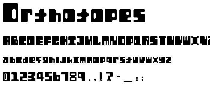 Orthotopes font