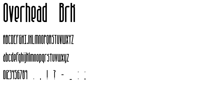 Overhead BRK font