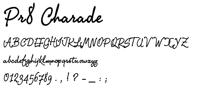 PR8 Charade font