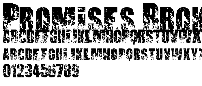 PROMISES BROKEN DREAM font