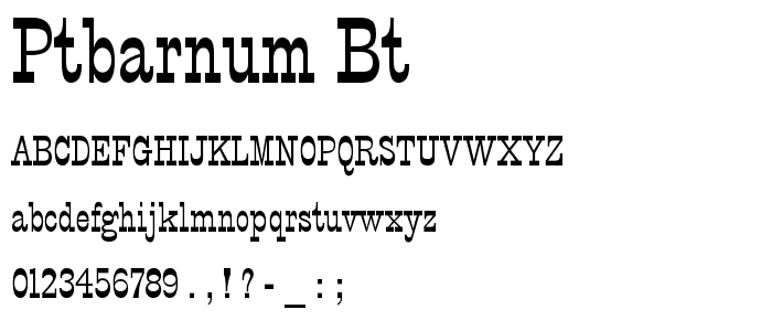 PTBarnum BT font