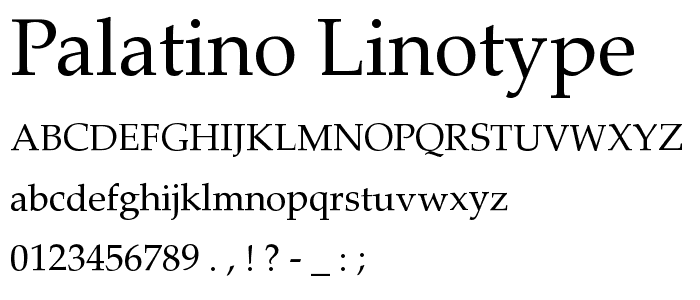 Palatino Linotype font