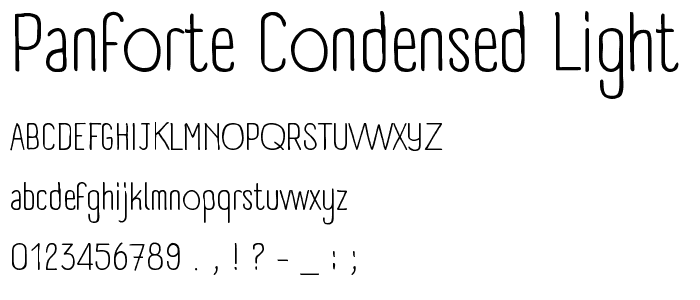 Panforte Condensed Light font