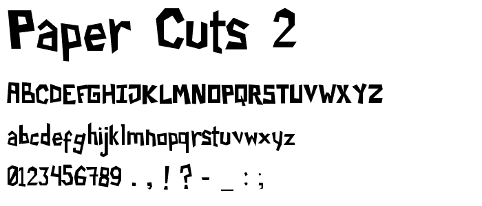 Paper Cuts 2 font