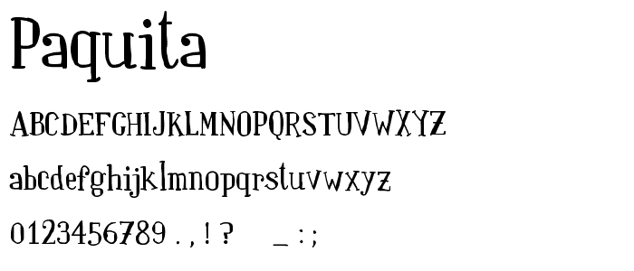 Paquita font