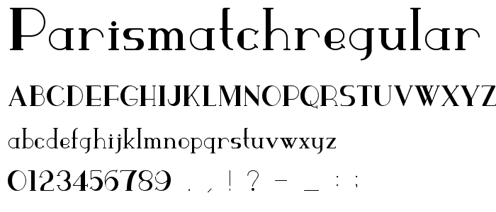 ParismatchRegular font