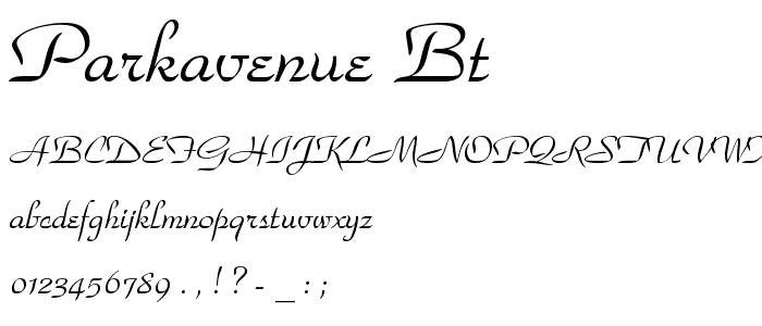 ParkAvenue BT font