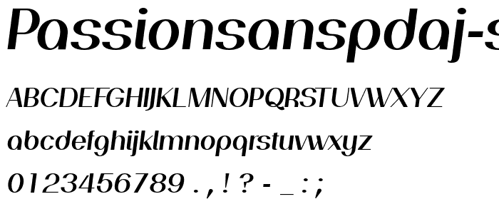 PassionSansPDaj-SemiBoldItalic font