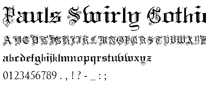 Pauls Swirly Gothic Font font