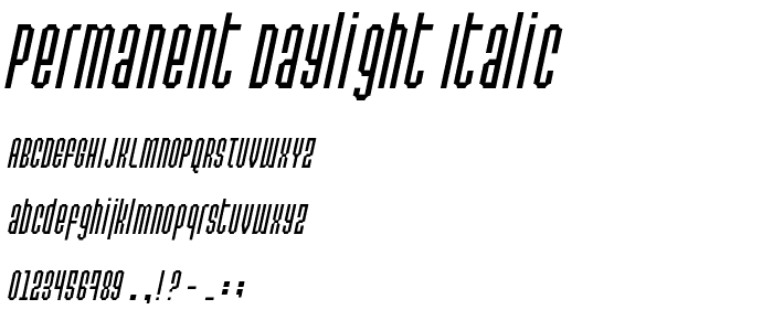 Permanent daylight Italic font