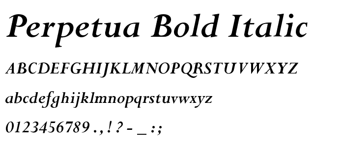 Perpetua Bold Italic font