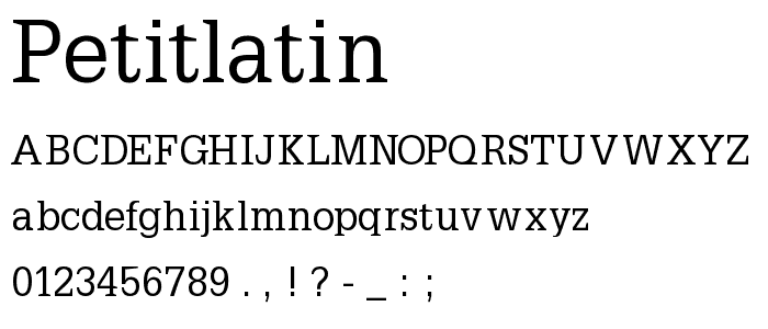 PetitLatin font