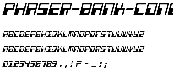 Phaser Bank Condensed Italic font