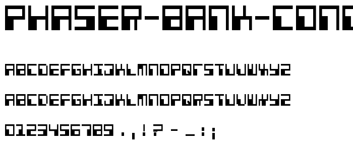 Phaser Bank Condensed font