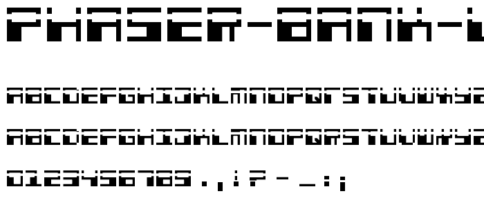 Phaser Bank Laser font