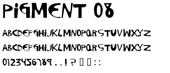 Pigment 08 font