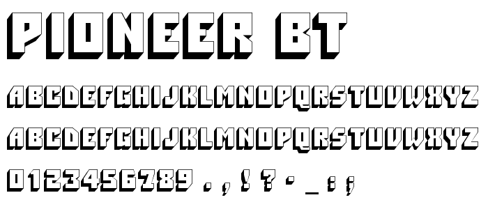 Pioneer BT font