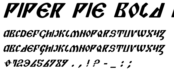 Piper Pie Bold Italic font