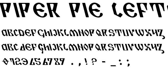 Piper Pie Leftalic font