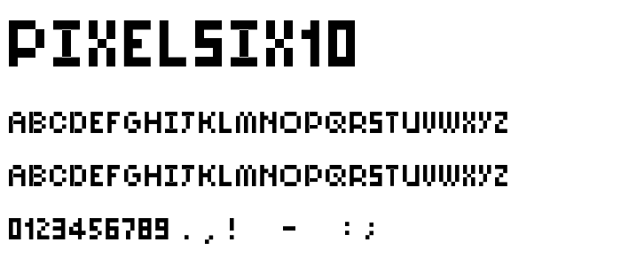 PixelSix10 font