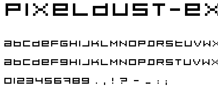 Pixeldust Expanded font