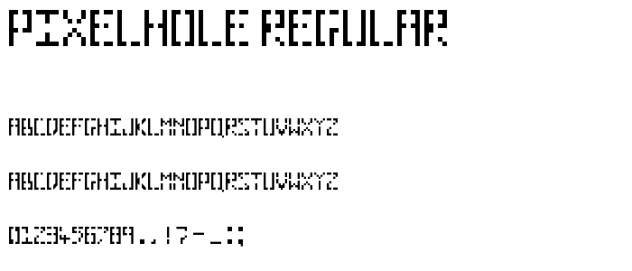 Pixelhole Regular font