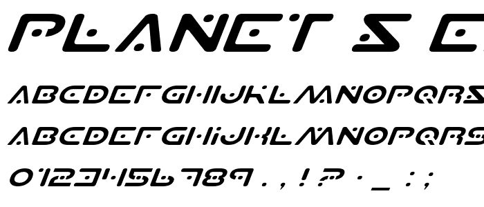 Planet S Expanded Italic font