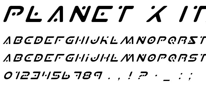 Planet X Italic font