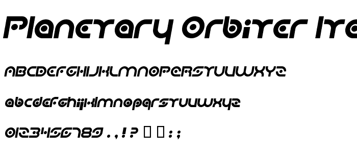 Planetary Orbiter Italic font