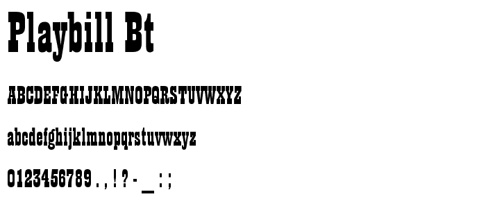 Playbill BT font