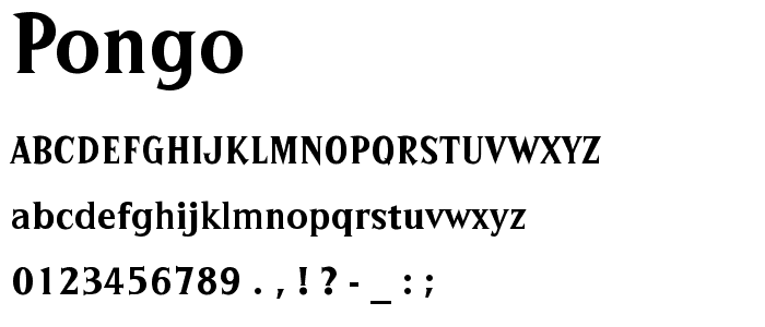 Pongo font