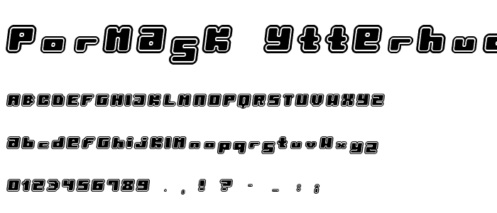 Pormask Ytterhud font